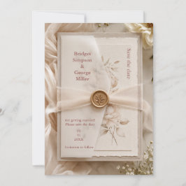 Romantisch modern Vellum Huwelijks Waszegel Kaart