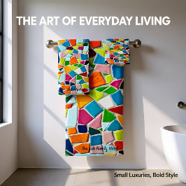 Romantisch Moderne Kunst Geometrie mozaïek monogra Bad Handdoek