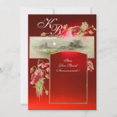 ROMANTISCH MONOGRAAM / KLOPPEN,rood,groen,rood rob Kaart (Achterkant)