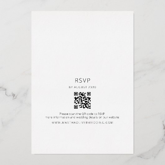 Romantisch Monogram Gouden en Zwarte Huwelijk Folie Uitnodiging (Achterkant)