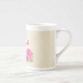 Romantisch Monogram Pioenentuin Beige Porselein Kop (Rechts)