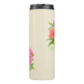 Romantisch Monogram Pioenentuin Beige Thermosbeker (Achterkant)