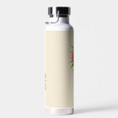 Romantisch Monogram Pioenentuin Beige Waterfles (Rechts)