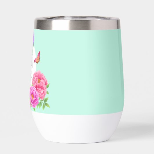 Romantisch Monogram Pioenentuin Groen (Achterkant)