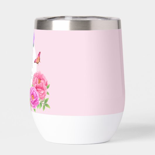 Romantisch Monogram Pioenentuin Roze (Achterkant)