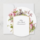 ROMANTISCH MONOGRAM, ROZE CYCLAMEN, Bloem Kaart (Achterkant)