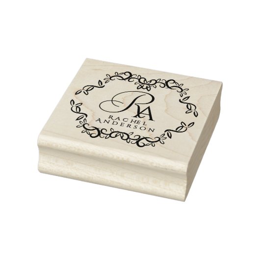 Romantisch monogram rubberstempel (Stempel)