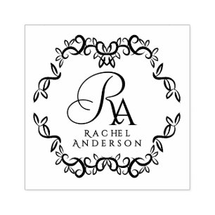 Romantisch monogram rubberstempel