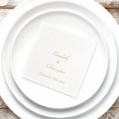 Romantisch Monogram Trouwdatum Party Cocktail Gold Folie Servetten