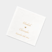 Romantisch Monogram Trouwdatum Party Cocktail Gold Folie Servetten (Links)