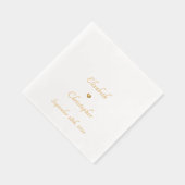 Romantisch Monogram Trouwdatum Party Cocktail Gold Folie Servetten (Rechts)