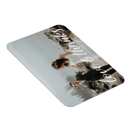 Romantisch Monogram ⎥Trouwens Dank U Foto Magneet (Rechterzijde)