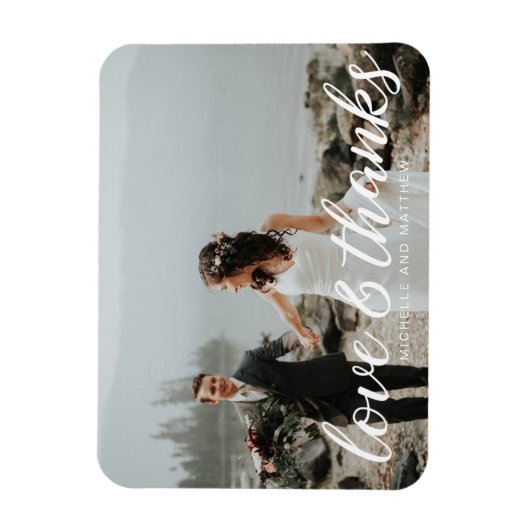 Romantisch Monogram ⎥ Trouwfoto Magneet (Verticaal)