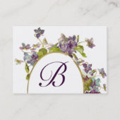 ROMANTISCH MONOGRAM, VIOLETS paarse groene eiersch Visitekaartje (Achterkant)