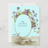 ROMANTISCH MONOGRAM / VIOLETTEN, groen paars, blau Kaart (Achterkant)