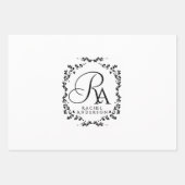 Romantisch monogram wit inpakpapier vel (Voorkant)