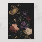 Romantisch Moody Dark Flowers Wedding Vrijgezellen Menu (Achterkant)