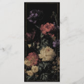 Romantisch Moody Dark Flowers Wedding Vrijgezellen Menu (Achterkant)