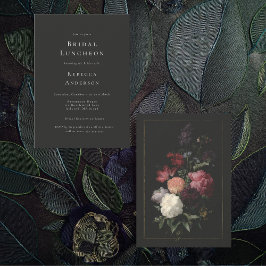 Romantisch Moody Dark Grey Flowers Vrijgezellenfee Kaart