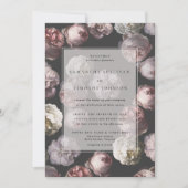 Romantisch Moody Delicate Donker Zwart Bloemen Huw Kaart (Voorkant)