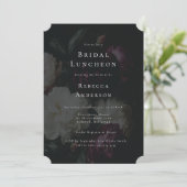 Romantisch Moody Zwart Gotische Bloemen Vrijgezell Kaart (Staand voorkant)