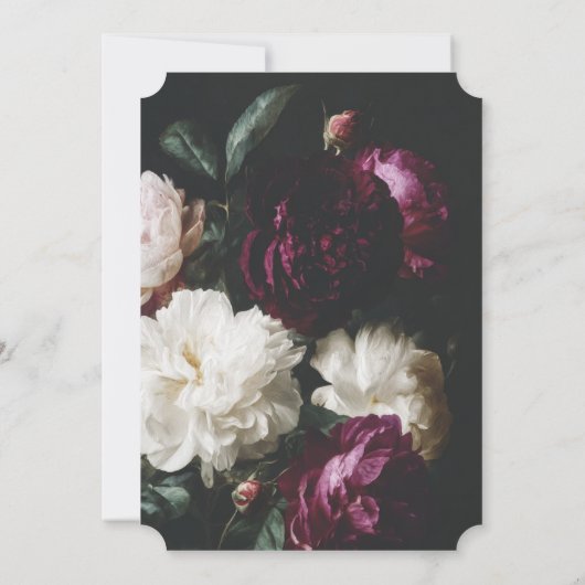 Romantisch Moody Zwart Gotische Bloemen Vrijgezell Kaart (Achterkant)