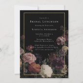 Romantisch Moody Zwart Gotische Bloemen Vrijgezell Kaart (Voorkant)