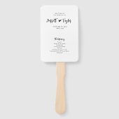 Romantisch Mooi Hart Script Huwelijksprogramma Handwaaier (Voorkant)