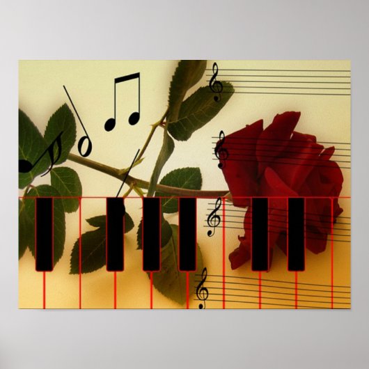 Romantisch Musical Piano Keys Poster (Voorkant)