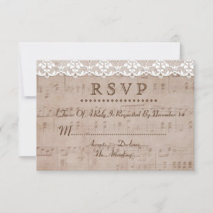 Romantisch  Muziekblad & Kant Wedding RSVP
