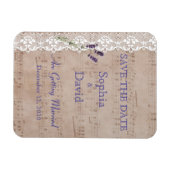 Romantisch muziekblad Lavendel SAVE THE DATE Magneet (Horizontaal)