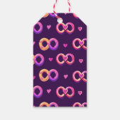 Romantisch naadloos patroon met harten en bruiloft cadeaulabel (Voorkant)