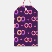 Romantisch naadloos patroon met harten en bruiloft cadeaulabel (Achterkant)