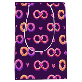 Romantisch naadloos patroon met harten en bruiloft medium cadeauzakje