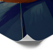 Romantisch nachtelijk stadsgezicht katten maanlich poster (Hoek)