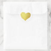 Romantisch namaak gouden hart. liefde bruiloft ronde sticker (Tas)