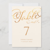 Romantisch namaak gouden kalligrafie tafelnummer (Voorkant)
