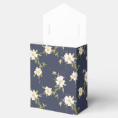 Romantisch Navy Blauwe Witte Bloemen  Bedankdoosjes (Geopend)