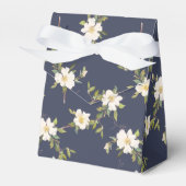 Romantisch Navy Blauwe Witte Bloemen  Bedankdoosjes (Voorkant Zijde)