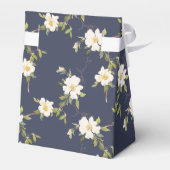 Romantisch Navy Blauwe Witte Bloemen  Bedankdoosjes (Achterkant)