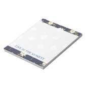 Romantisch Navy Blauwe Witte Bloemen Notitieblok (Linkerzijde)