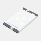 Romantisch Navy Blauwe Witte Bloemen  Post-it® Notes (Schuin)