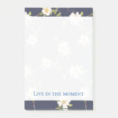 Romantisch Navy Blauwe Witte Bloemen Post-it® Notes (Voorkant)