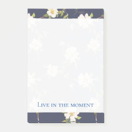 Romantisch Navy Blauwe Witte Bloemen Post-it® Notes