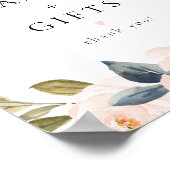 Romantisch Navy Blue Bloemen Kaarten en geschenken Poster (Hoek)