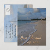 Romantisch net getrouwd trouwaankondiging aankondigingskaart (Voorkant / Achterkant)