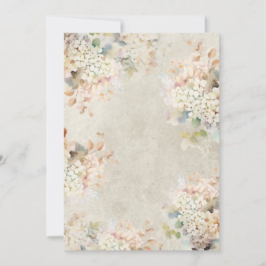 Romantisch Neutraal  Hortensia's Paren Douche Kaart (Achterkant)