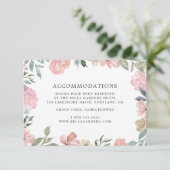 Romantisch Neutral Blush Floral Hotel Accommodatie Informatiekaartje (Staand voorkant)