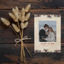 Romantisch Niets Fancy Gewoon Liefde Winter Bruilo Kaart
