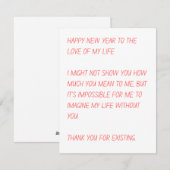 Romantisch Nieuw jaar Feestdagenkaart (Voorkant / Achterkant)